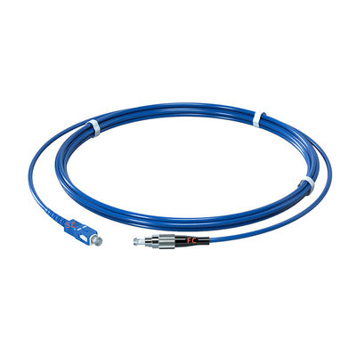 Αγορά FC UPC Connector Blue Single Mode Simplex FTTH Drop Cable Communication Armored Fiber Optic Patch Cord σε απευθείας σύνδεση κατασκευή