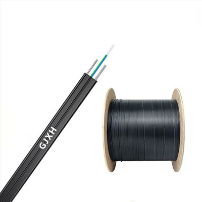 Αγορά Black Flat Drop Fiber Optic Cable HXCOWO GJXH G657A FTTH Flat Drop Fiber Cable σε απευθείας σύνδεση κατασκευή