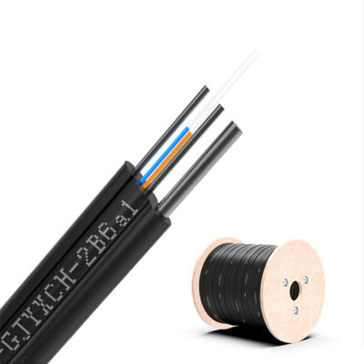 Αγορά Αριθμός αγωγών ≥ 10 FTTH 2 Core Fiber Optic Drop Cable 1km GJYXCH με προσαρμοσμένο μήκος διαδικτυακή κατασκευή