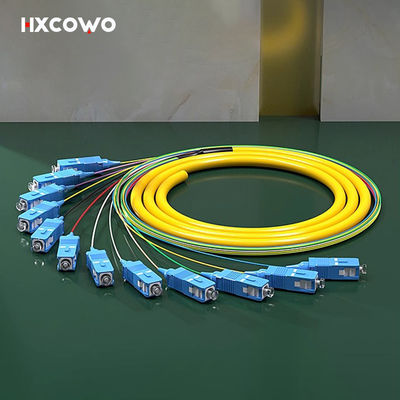 Αγορά 12 Core SC UPC APC LC FC ST E2000 SM MM OM2 OM3 OM4 Fiber Optic Pigtail Ribbon Patch Cord σε απευθείας σύνδεση κατασκευή
