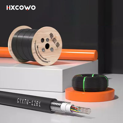 Αγορά Υψηλής ταχύτητας HXCOWO Aerial Single Mode GYXTW εξωτερικό 12Core G652D Tube HDPE Jacket θωρακισμένο οπτικό καλώδιο ινών διαδικτυακή κατασκευή