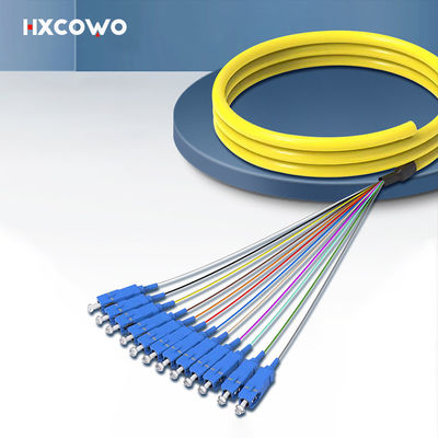 Αγορά HXCOWO SC Fanout SM 12 Core Fiber Optic Bundle Pigtail PVC LSZH Wavelength 850nm/1310nm/1550nm σε απευθείας σύνδεση κατασκευή