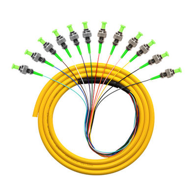 Αγορά PVC LSZH HXCOWO ST APC Connector SM MM 12 Core 1M ή προσαρμοσμένου μήκους Optic Pigtail διαδικτυακή κατασκευή
