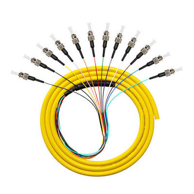 Αγορά 12 πυρήνες 12F 9/125 0.9mm ST Μονότροπος FTTH Φύλη οπτικής Pigtail μήκος κύματος 1310nm διαδικτυακή κατασκευή