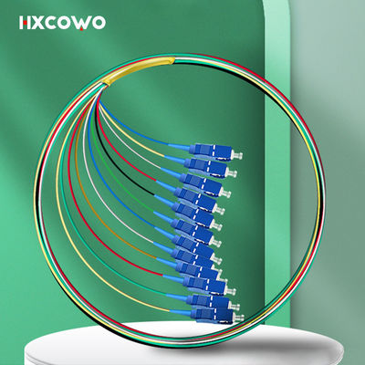Αγορά FTTX HXCOWO 12 Color Fiber Optical Pigtail SC UPC Single Mode G657A 0.9mm G652D σε απευθείας σύνδεση κατασκευή