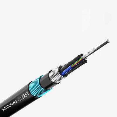 Αγορά HXCOWO GYTA53 48 Core G652D PE Underground Armored Fiber Optic Cable with LSOH Jacket σε απευθείας σύνδεση κατασκευή