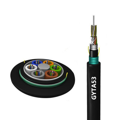 Αγορά HXCOWO 24 48 Core G652D GYTA53 Outdoor Armored Fiber Optic Cable SM Steel Tape σε απευθείας σύνδεση κατασκευή