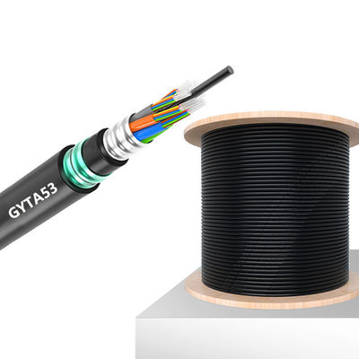 Αγορά Moistureproof Outdoor Armored Fiber Optic Cable Black Outdoor Rated Fiber σε απευθείας σύνδεση κατασκευή
