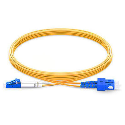 Αγορά 3m LC UPC To SC UPC Duplex 2.0mm Yellow Fiber Optic Patch Cord Single Mode For FTTX σε απευθείας σύνδεση κατασκευή